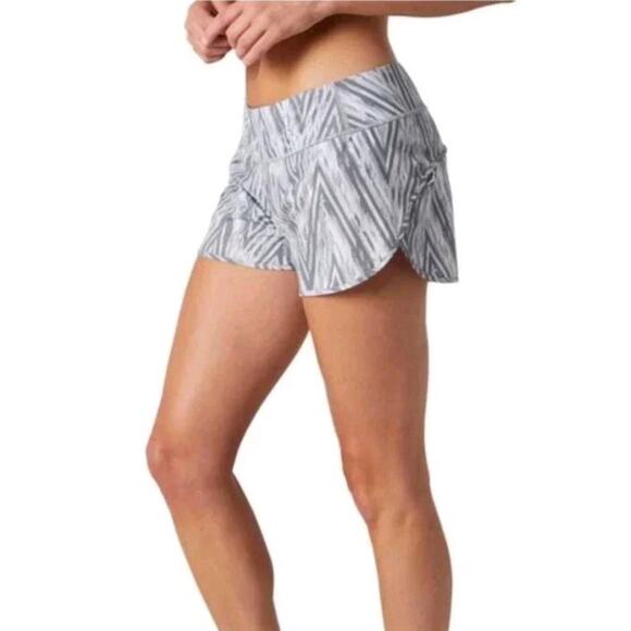Smartwool Women’s Merino Sport Lined Short Athletic Barely Blue Zig Zag Size L - Picture 1 of 12